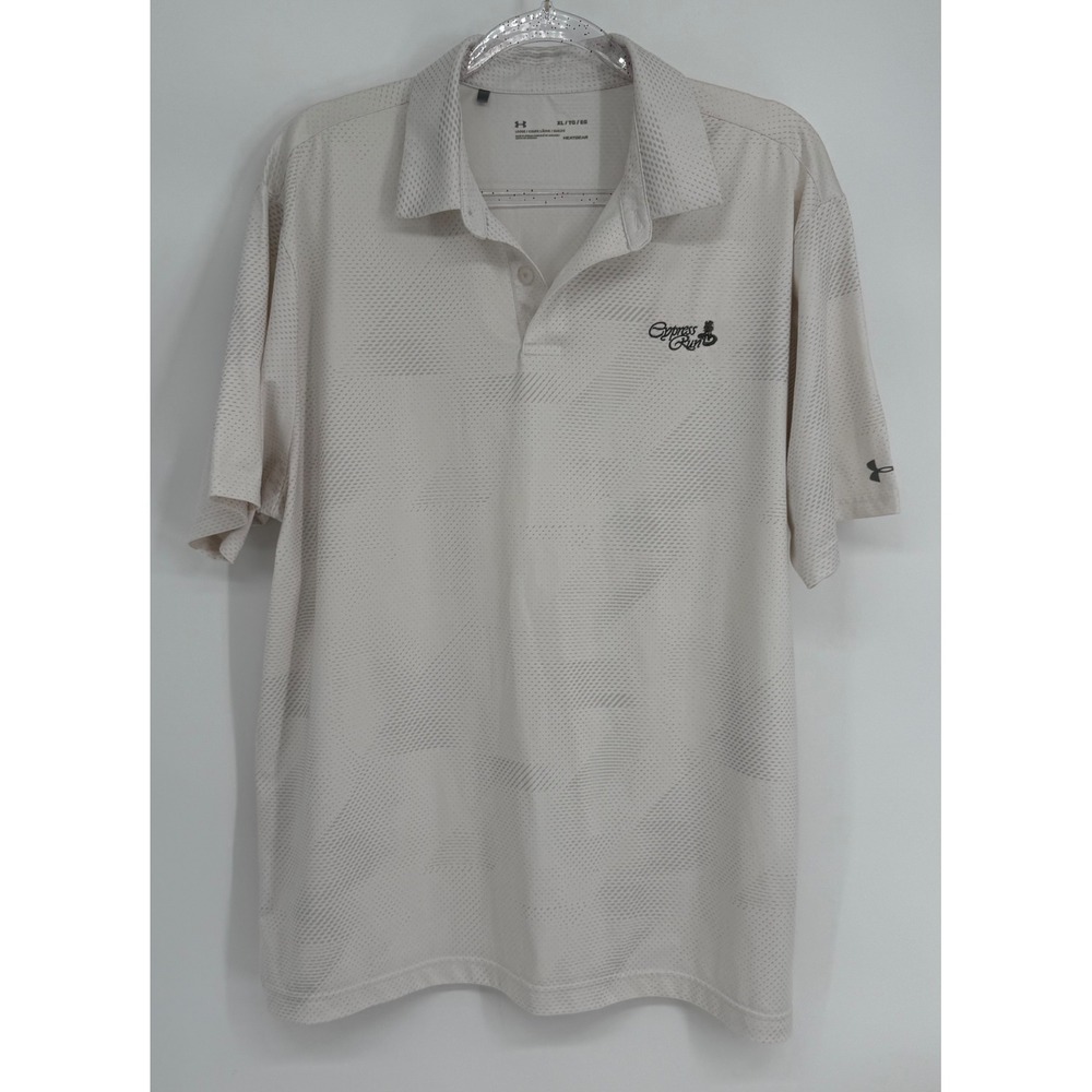 Under Armour HeatGear Mens Sz XL Gray Cypress Run Performance Polo Shirt Loose